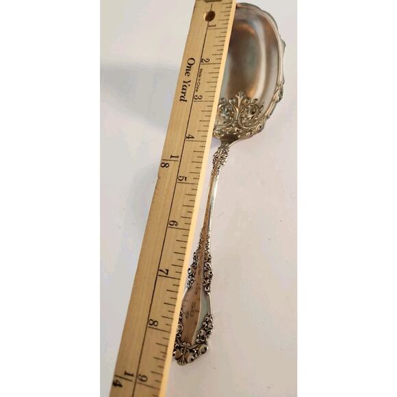 ROGERS BROS Antique BERKSHIRE Pattern Silverplate Berry/Casserole Spoon 1847 - Picture 3 of 10